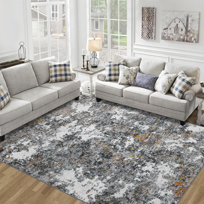 Photo 1 of 
Area Rug 9x12 Living Room: Large Washable Rug with Anti-Slip Backing Non-Shedding Stain-Resistant Soft Abstract Carpet for Bedroom Dining Room Nursery Home...