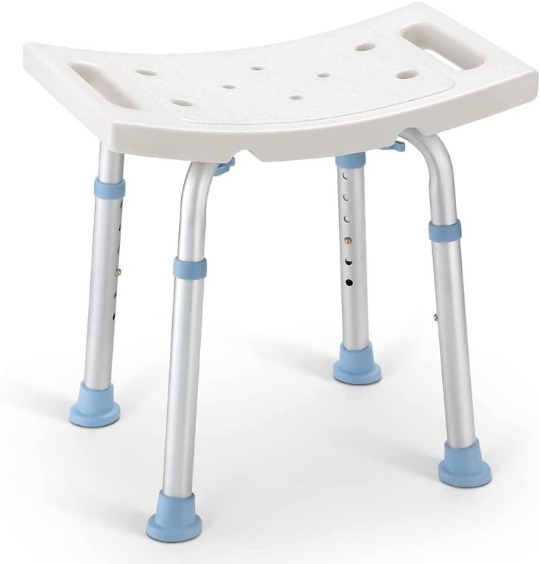 Photo 1 of 
OasisSpace Shower Chair, Adjustable Bath Stool chair for Inside Shower - Tool Free Anti-Slip Bench Bathtub Stool Seat with Durable Aluminum Legs for Elderly..