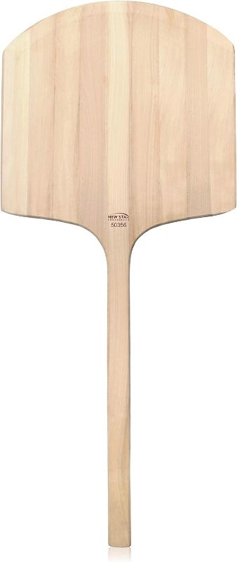 Photo 1 of 
New Star Foodservice 50356 Restaurant-Grade Wooden Pizza Peel, 18" L x 18" W Plate, with 24" L Wooden Handle, 42" Overall Length