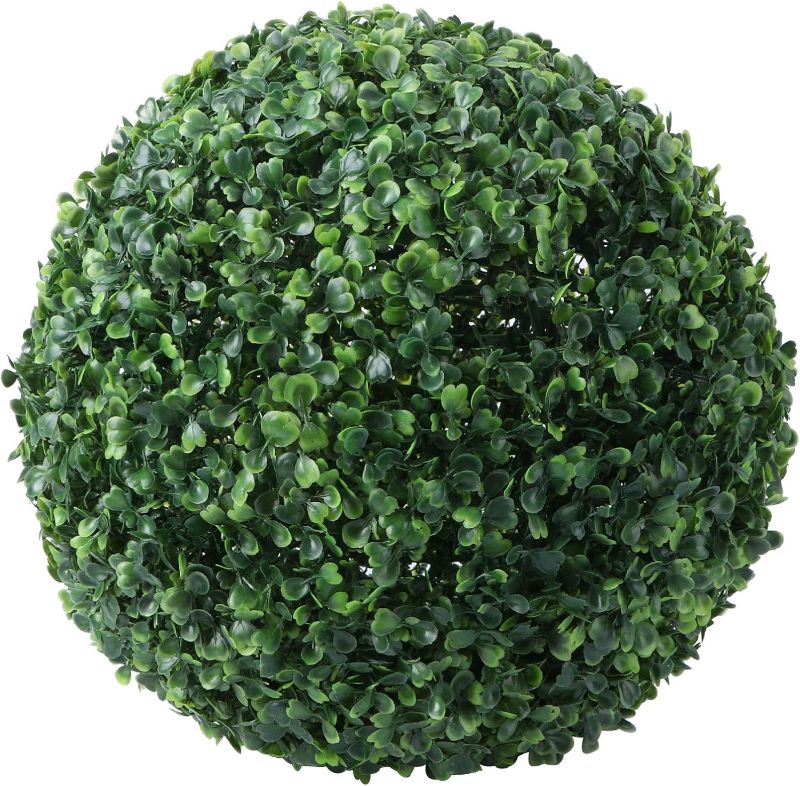 Photo 1 of Artificial Plant Topiary Ball Decorative Faux Boxwood Balls Green Grass Plant Ball Spheres for Backyard Balcony Garden Restaurant Valentines Day...