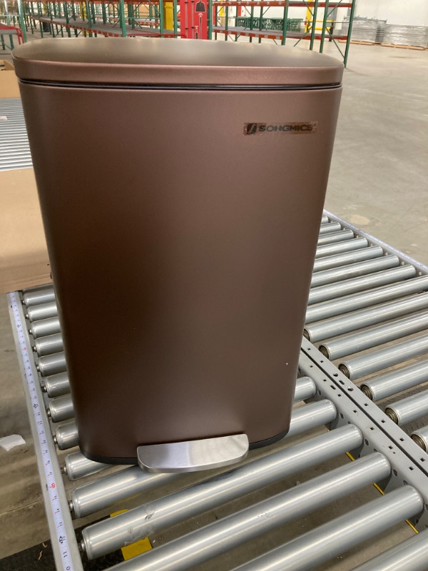 Photo 2 of 
SONGMICS 13 Gallon Trash Can, Stainless Steel Kitchen Garbage Can, Recycling or Waste Bin, Soft Close, Step-On Pedal, Removable Inner Bucket, Brown ULTB50BR