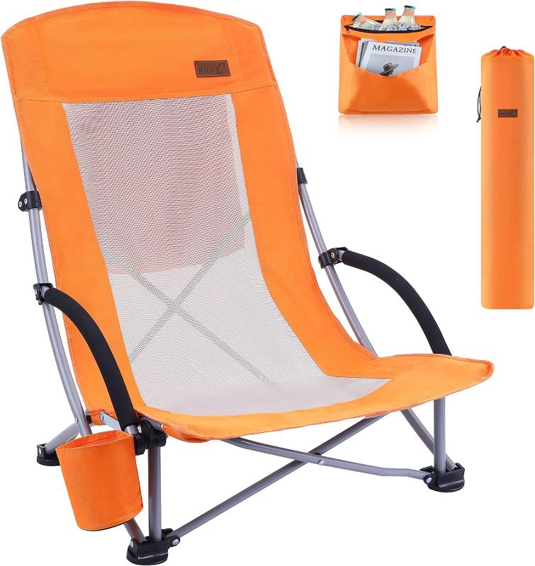 Photo 3 of 
Nice C Beach Chair, Beach Chairs for Adults w/Cooler Compact High Back, Cup Holder & Carry Bag & Heavy Duty Outdoor, Camping, BBQ, Beach, Travel,...