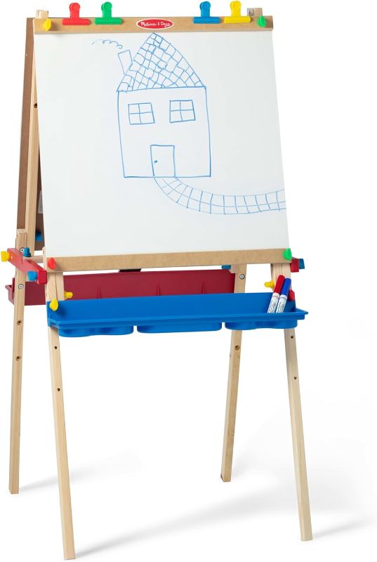 Photo 4 of Melissa & Doug Deluxe Standing Art Easel -3 - 7 years, Dry-Erase Board, Chalkboard, Paper Roller,Multi Color