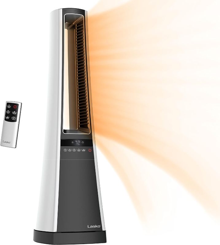 Photo 3 of 
Lasko Oscillating Bladeless Ceramic Tower Space Heater for Home with Enhanced Safety, Adjustable Thermostat, Filter, Timer and Remote Control, 27 Inches,...