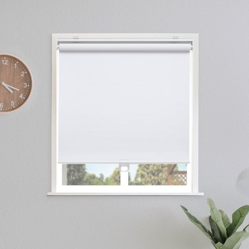 Photo 3 of Sunoff Blackout Roller Shades Blinds Cordless for Windows Pull Down Room Darkening Door Blinds with Thermal Insulated Easy to Install for Living Room...