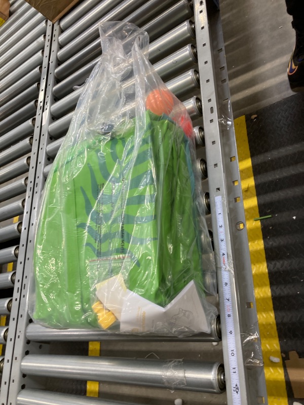 Photo 1 of Inflatable Kids Pool, Airefina Dino Planet Inflatable Play Center Kiddie Pool with Water Slide, Ultra Thick 97"x76"x41" Toddle Pool with Play Ball Hoop, for Backyard, Garden, Water Park, Ages 3+