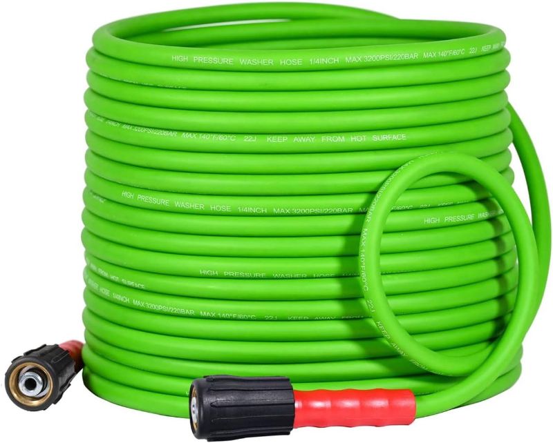 Photo 2 of 
YAMATIC Super Flexible Pressure Washer Hose 50FT 1/4", Kink Resistant Power Washer Hose Replacement for Flexzilla Uberflex Ryobi Genarac Troy Bilt Honda...