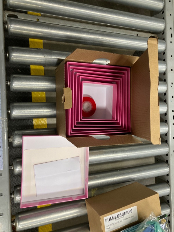 Photo 1 of CHARMGIFTBOX 6 Pack Large Nesting Gift Boxes with Lids for Women - Pink Square Gift Box with Ribbon Assorted Size Stackable Boxes for Birthday Wedding Valentine Christmas Holiday Presents Wrapping Pink-6Pack 6 Piece Set