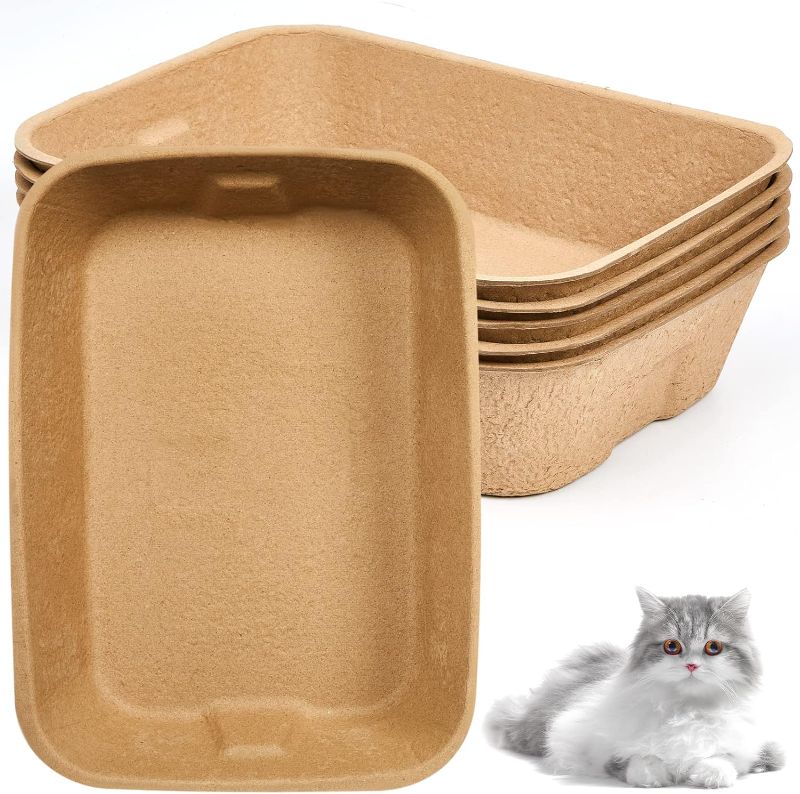 Photo 1 of 
5 Pack Small Disposable Litter Kitten Box Disposable Cat Litter Tray Paper Cat Litter Box for Indoor Outdoor Small Animals Cat, Hamster, Guinea Pig, Mice,...