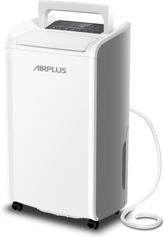 Photo 3 of AIRPLUS 4,500 Sq.Ft 70 Pint Dehumidifier for Basements and Home-with Drain Hose,Efficient,Energy-with Dual Protection and 4 Smart Modes,24H Timer,Defrost...