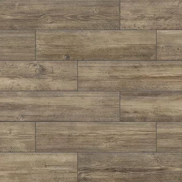 Photo 1 of Florida Tile Home Collection Tahoe Cedar Brown 6 in. X 24 in. Porcelain Floor and Wall Tile (14 Sq. Ft./Case), Brown/Matte