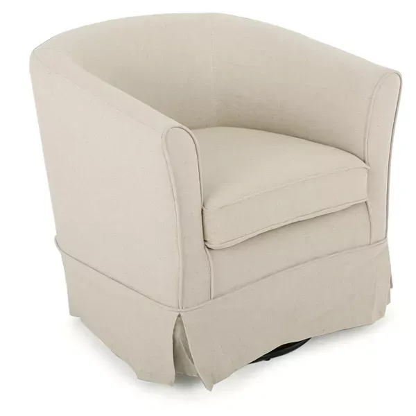 Photo 1 of Cecilia Fabric Swivel Club Chair - Christopher Knight Home