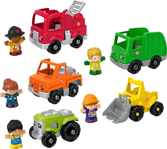 Photo 1 of Fisher-Price Little People Toddler Playset Activity Vehicles Toy Set with 10 Toys for Preschool Pretend Play Ages 1+ Years (Amazon Exclusive)