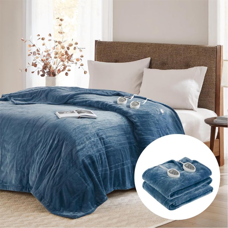 Photo 1 of Degrees of Comfort [Advanced Micro Plush Electric Blanket King Size Dual Control W/Auto Shut Off | Heating Blankets for Bed & Living Room | Machine Washable | UL Certified - King, Blue https://a.co/d/gVwA3Zq