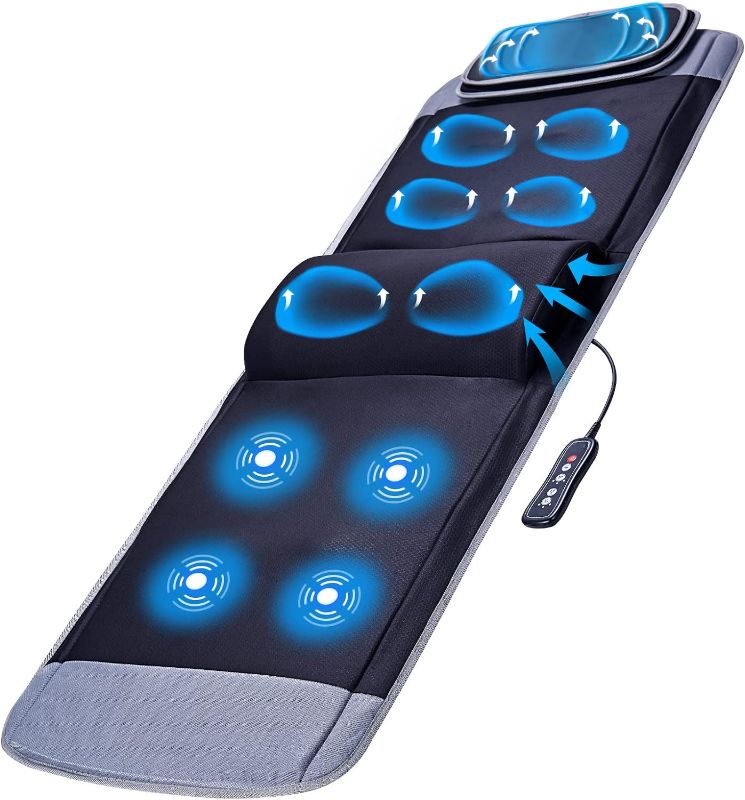 Photo 1 of comrelax Full Body Massage Pad- Pressure and Vibration Stretching Body Massager, Relieve Pain for Neck Back Lumbar Legs for Sofa Bed Recliner Couch Home Office, Massage Mat https://a.co/d/h7CK7z5