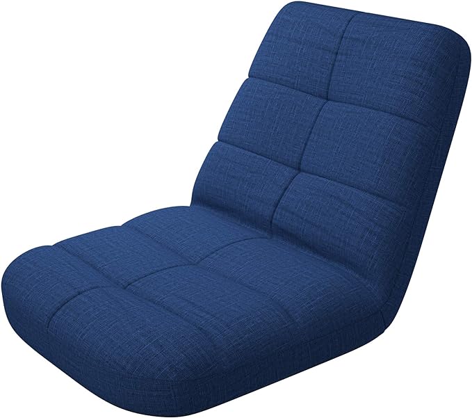 Photo 1 of bonVIVO Easy Lounge Floor Chair w/Back Support - Adjustable, Padded Folding Seat for Gaming, Meditation, Classroom and Living Room 