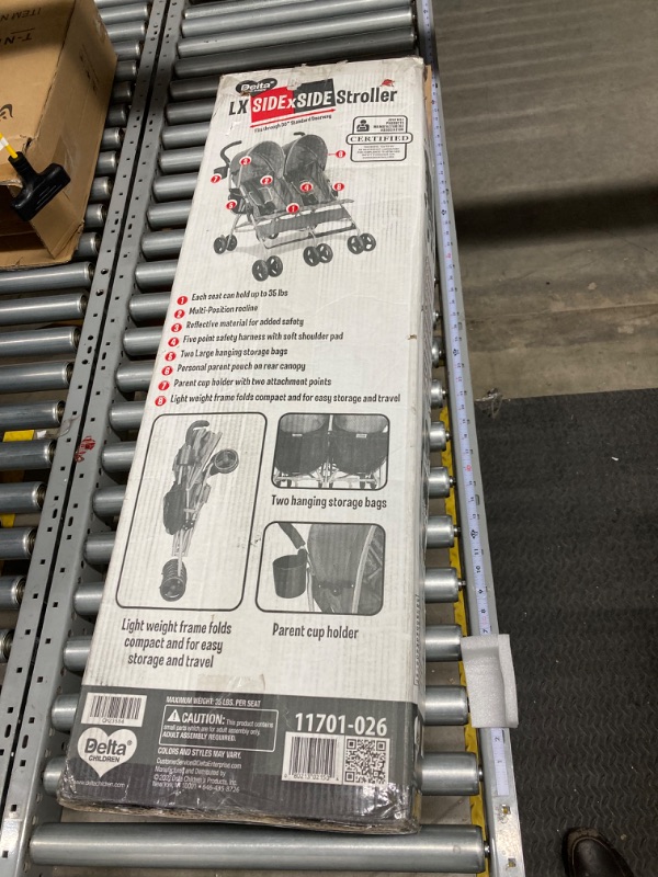 Photo 1 of Delta Children LX 35 Pound Side by Side Double Convenience Stroller, Red & Gray