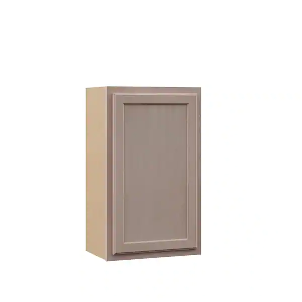 Photo 1 of 18 in. W x 12 in. D x 30 in. H Assembled Wall Kitchen Cabinet in Unfinished with Recessed Panel