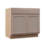 Photo 1 of 36 in. W x 24 in. D x 34.5 in. H Assembled Sink Base Kitchen Cabinet in Unfinished with Recessed Panel