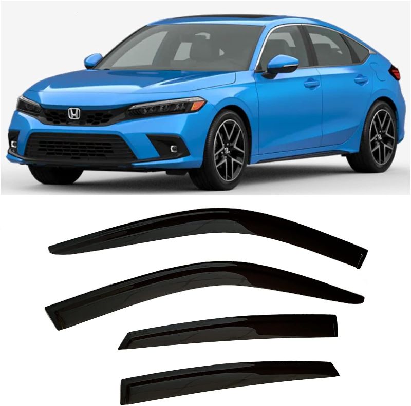 Photo 1 of 
Roll over image to zoom in


2022-2024 Tape-On Side Window Visor Deflectors for Honda Civic Hatchback HB LX Sport Touring EX-L Tinted Rain Guards 2023