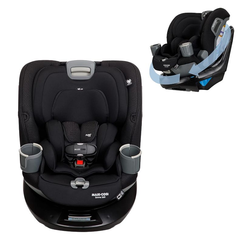 Photo 1 of Maxi-Cosi Emme 360 Car Seat: Rotating Car Seat 360, All-in-One Convertible, Car Seat 360 Rotation, Swivel Car Seat in Midnight Black