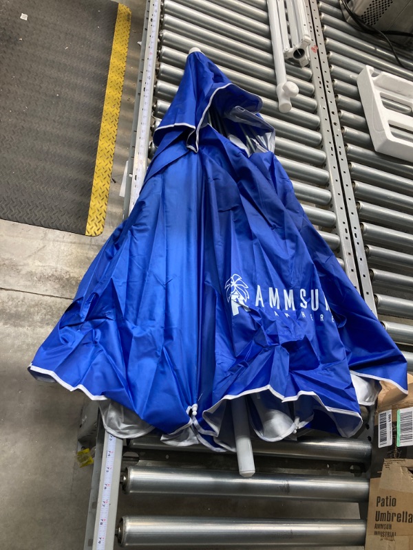 Photo 1 of AMMSUN Portable Umbrella with Stand, 6.5ft Sun Shade Umbrella with Stand, Premium Lightweight Standing Umbrella for Sporting Games, Instant Sun Protection Patio Umbrella, Easy to Carry, Blue