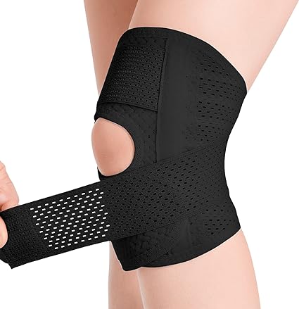 Photo 1 of Galvaran Knee Brace with Side Stabilizers Relieve Meniscus Tear Knee Pain ACL MCL Arthritis,Joint Pain Relief, Breathable Adjustable Knee Support Suitable for Men and Women with Sports Injuries