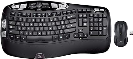 Photo 1 of Logitech MK550 Wireless Wave K350 Keyboard and Mouse Combo — Includes Keyboard and Mouse, Long Battery Life, Ergonomic Wave Design with Wireless Mouse (with Mouse)