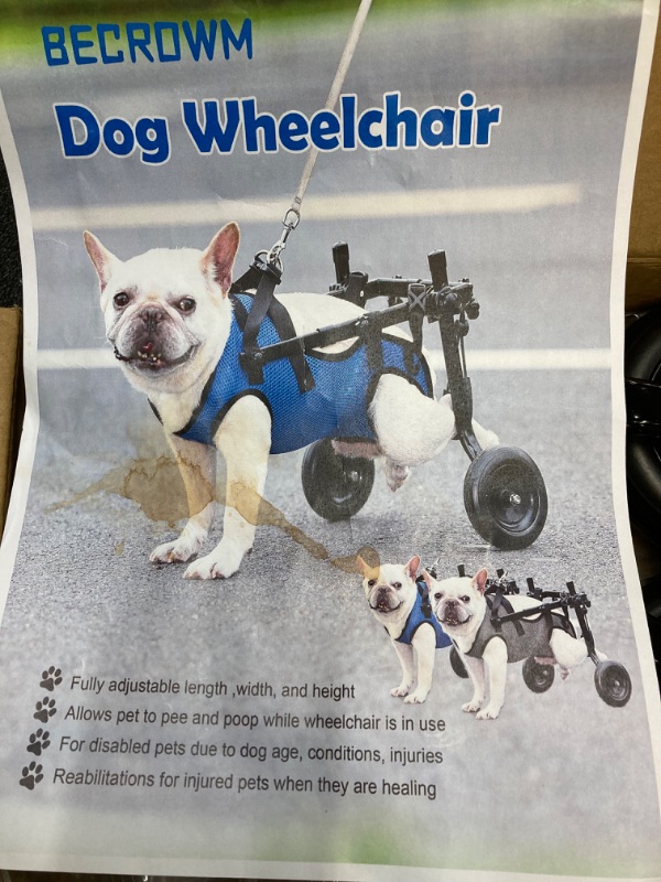 Photo 1 of Adjustable Dog Wheel-Chair for Back Legs,Pet Walk Tools,Pet Mobility Aids with Wheels,Dog Leg Brace and Hip Support, Suitable for Back Legs,Dog Assisted Walking Device