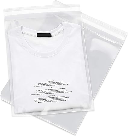 Photo 1 of Spartan Industrial - 9” X 12” (100 Count) Self Seal Clear Poly Bags with Suffocation Warning for Packaging, T Shirts & FBA - Permanent Adhesive 9" X 12"