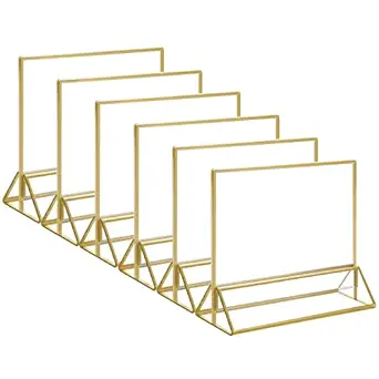 Photo 1 of 4Pack 8.5x11 Gold Picture Frame Acrylic Sign Holder,Wedding Signs Table Numbers Menu Holders