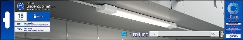 Photo 1 of GE LED Undercabinet Light Fixture, Linkable Integrated Plug-In Light Fixture, Daylight