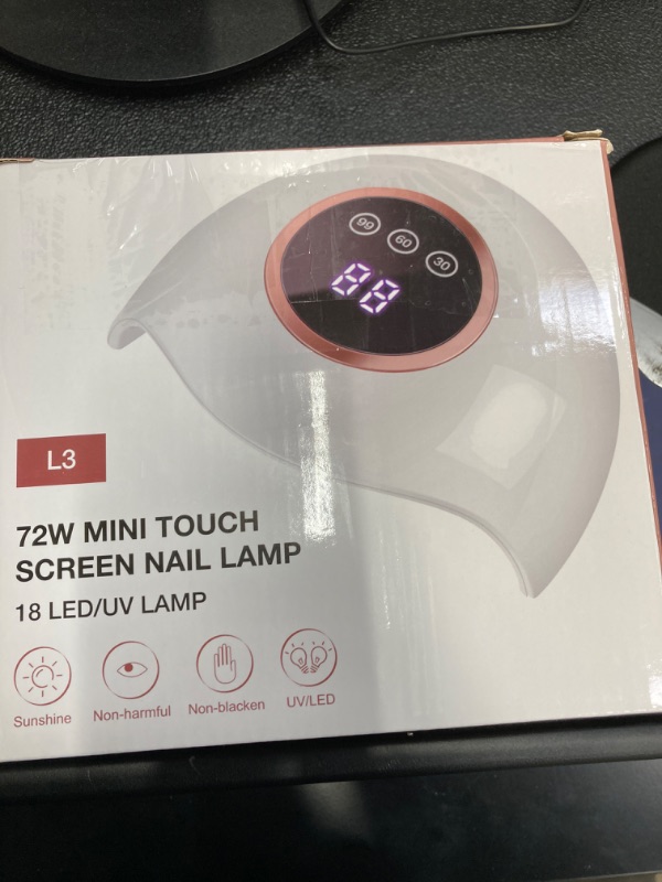 Photo 4 of 72W UV LED Nail Lamp Light Dryer for Nails Gel Polish with 18 Beads 3 Timer Setting & LCD Touch Display Screen, Auto Sensor, Professional Nails