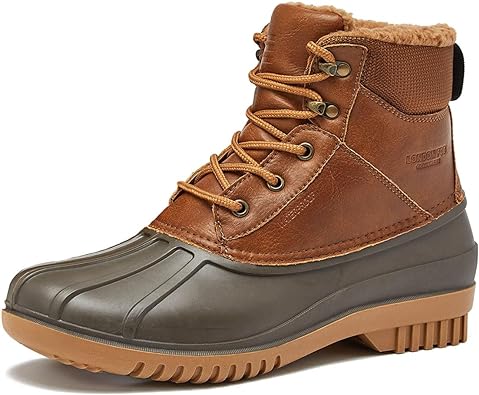 Photo 1 of LONDON FOG Aspen Winter Boots for Men Waterproof Snow - Insulated Duck Mens Snow Boots or Rain Boots, Black or Brown, Size 7 to 15 Medium and Extra Wide Widths