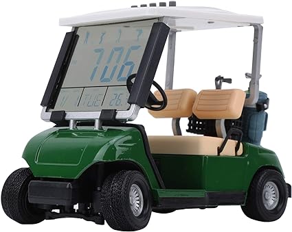 Photo 1 of (White) Golf Perpetual Calendar Cart, Plastic Golf Perpetual Calendar Club Car Miniature Golf Cart Clock Accessory