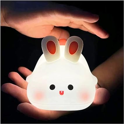 Photo 1 of Big Face Rabbit Light, Bunny Light for Kids Touch Easter, Led Portable USB Rechargeable Children Rabbit Bedroom Lamps