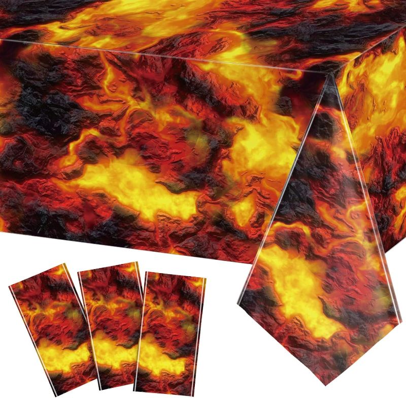 Photo 1 of 4.7 4.7 out of 5 stars 84
1 Pcs Lava Tablecloth Halloween Table Covers Dinosaur Tablecloth Flame Tablecloth Lava Party Supplies Volcano Tablecloth for Volcano Dinosaur Theme Party Halloween Lava Game Decor, 54 x 108 Inches