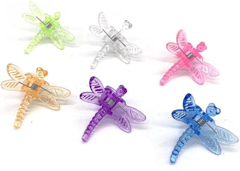 Photo 1 of 21Pcs Colorful Dragonfly Orchid Clips, Garden Plant Vine Support Clips Flower Clips