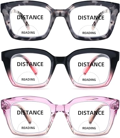 Photo 1 of 3 pack Progressive Multifocal Reading Glasses for women Men Oprah style Blue light Blocking Spring Hinger Readers