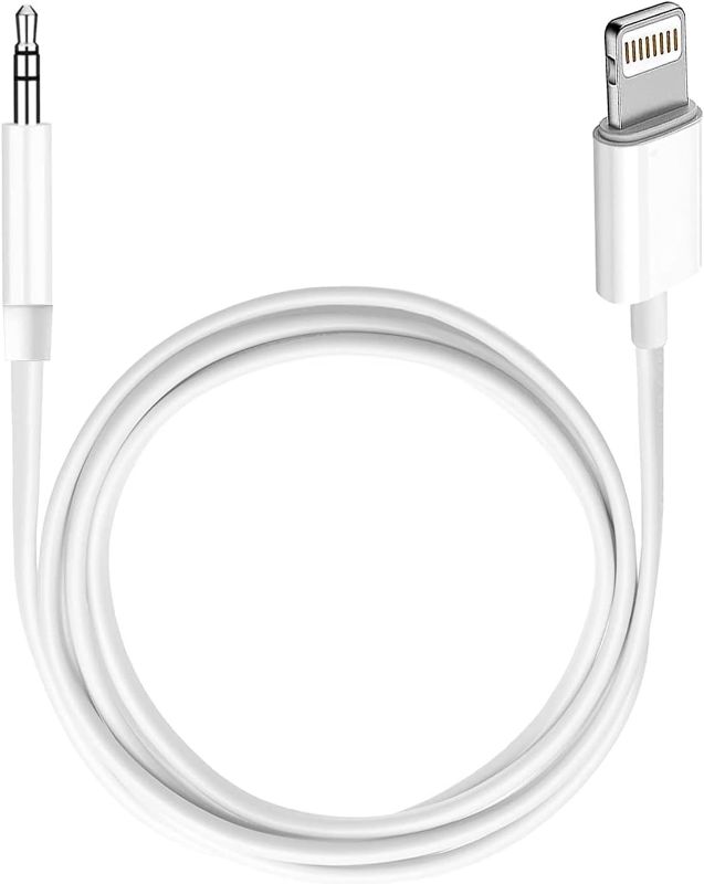 Photo 1 of (Apple MFi Certified) iPhone AUX Cord for iPhone,Lightning to 1/8 Inch Audio Cable,3.3ft, Headphone Jack Adapter Male Aux Stereo Audio Cable Compatible for iPhone 14/13/12/11/XR/X/8/7 (White)