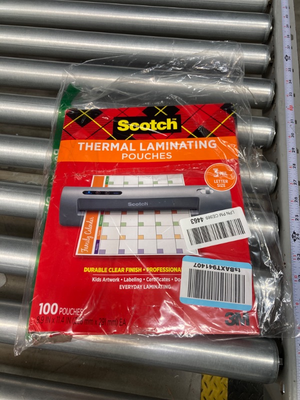 Photo 3 of Scotch Thermal Laminating Pouches, For Use With Thermal Laminators, 8.9 x 11.4 Inches, Letter Size Sheets, 100 Count(Pack of 1)