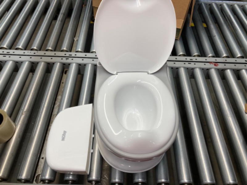 Photo 2 of Nuby My Real Potty Training Toilet with Life-Like Flush Button & Sound for Toddlers & Kids, White 1st Stage White