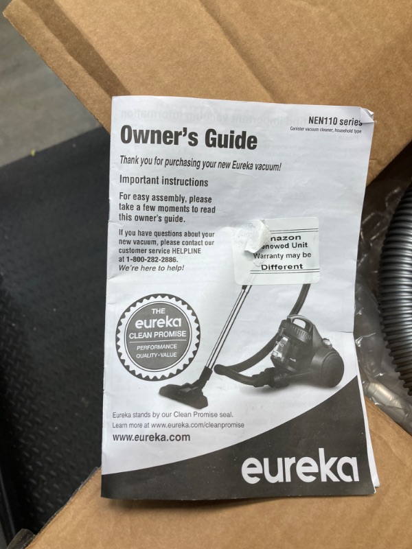 Photo 3 of **PARTS ONLY**Eureka WhirlWind Bagless Canister Vacuum Cleaner, Lightweight Vac for Carpets and Hard Floors, Blue