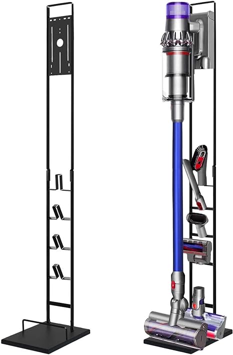 Photo 1 of Vacuum Stand for Dyson V6, V7, V8, V10, V11, V12, V15 Cordless Cleaners - Heavy Base Metal Bracket Holder with Trigger Lock, On/Off Control Clamp, Accessory & Attachment Storage