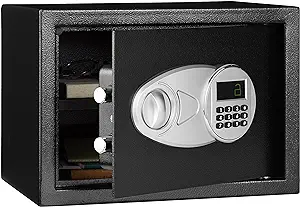 Photo 1 of Amazon Basics Steel Security Safe and Lock Box with Electronic Keypad - Secure Cash, Jewelry, ID Documents ( SAFE SIZE UNKNOWN)