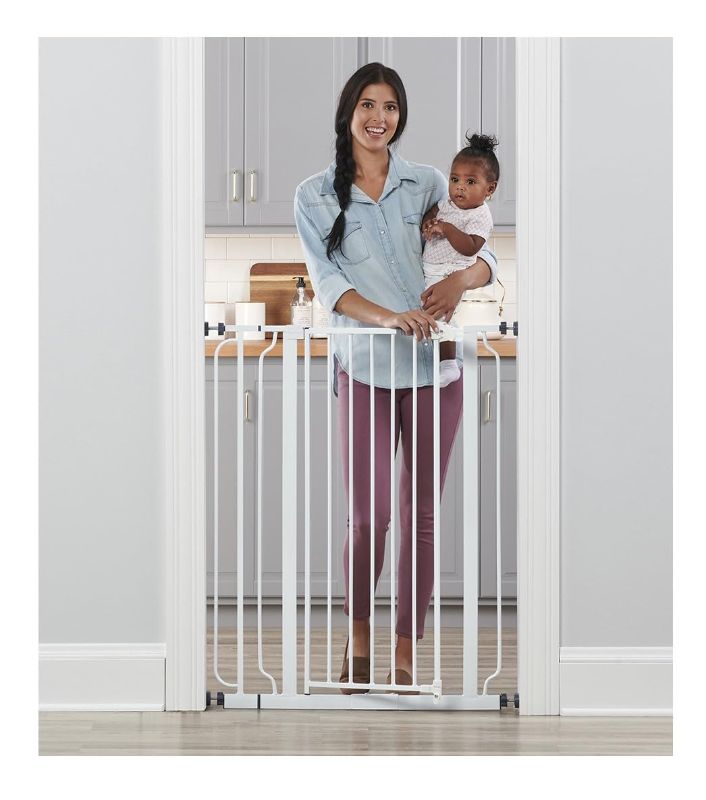 Photo 1 of  Walk Thru Baby Gate, Includes 4-Inch Extension Kit, 4 Pack of Pressure Mount Kit and 4 Pack Wall Cups and Mounting Kit, Pack of 1