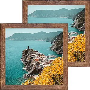 Photo 1 of 12x12 Retro Picture Frame Set of 2, Square Rustic 12 x 12 Poster Frame