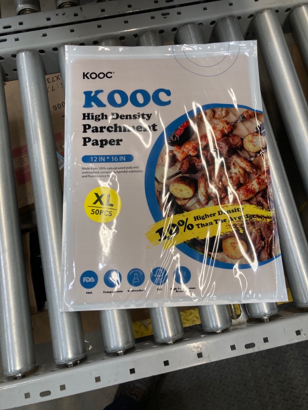 Photo 2 of KOOC Premium 12x16 Inch Parchment Paper Sheets, 50-Pack, Precut Unbleached Baking Paper - High Density & Compostable - Non-Stick - Ideal for Oven, Microwave, Air Fryer - Cooking and Baking Essential 12''×16''-50pcs