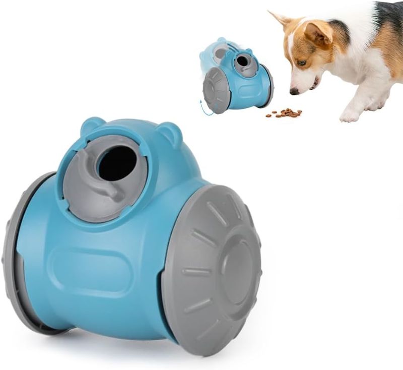 Photo 1 of Dog Treat Toy Food Dispensing, Interactive Pet Food Puzzle Toys, Adjustable Slow Feeder Treat Dispenser, Slow Feeding for Dogs & Cats, Blue