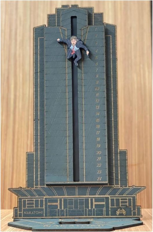 Photo 1 of 2023 Die Hard Advent Calendar - Hans Gruber Falling off off Nakatomi Plaza Advent Calendar, Funny Reusable Wooden Christmas Countdown Advent Calendar for...
